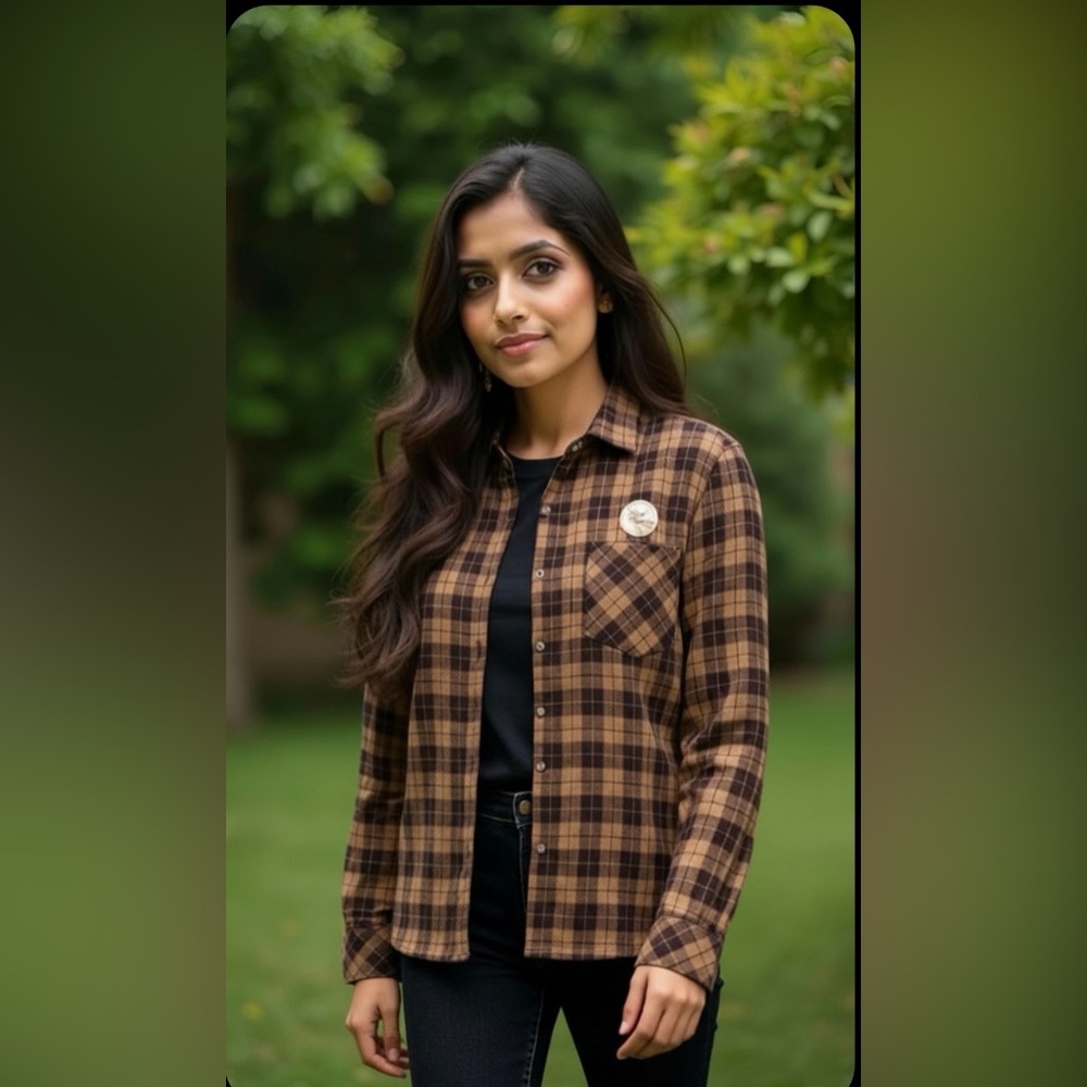 Nomad Thermal Shacket cold weather loose fit - NWT small Java Plaid Brown